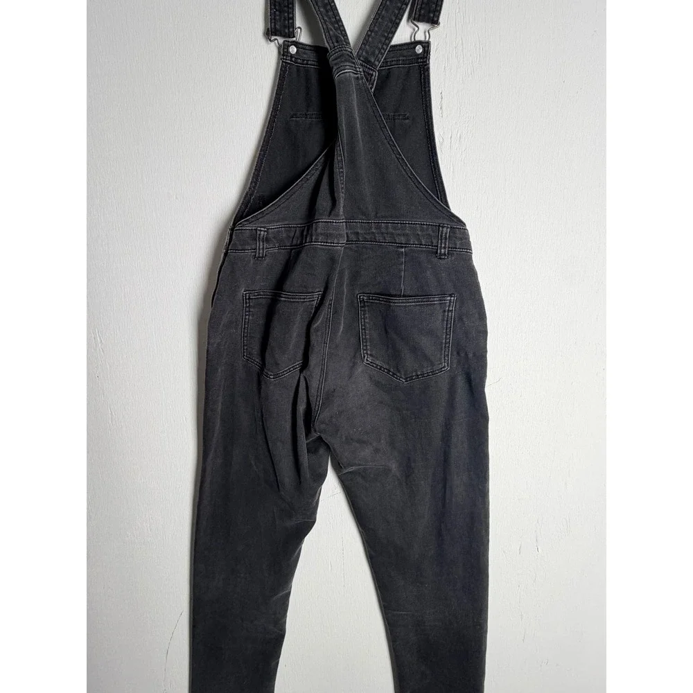 Cotton On Kids Black Denim Overalls Slim Leg Dungarees Size 14Y